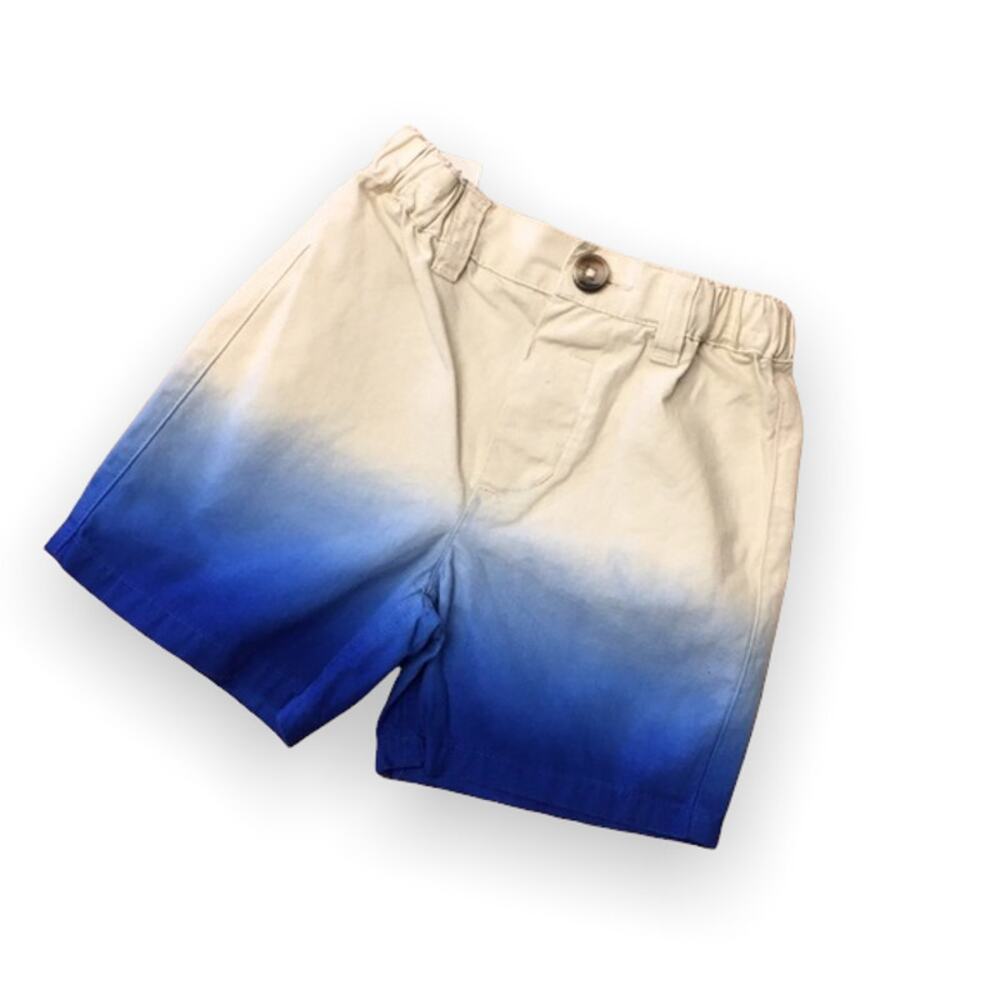 Children's Place Boys Shorts Size 3-6‎ Mo Khaki Blue Ombre Dip Dye NEW